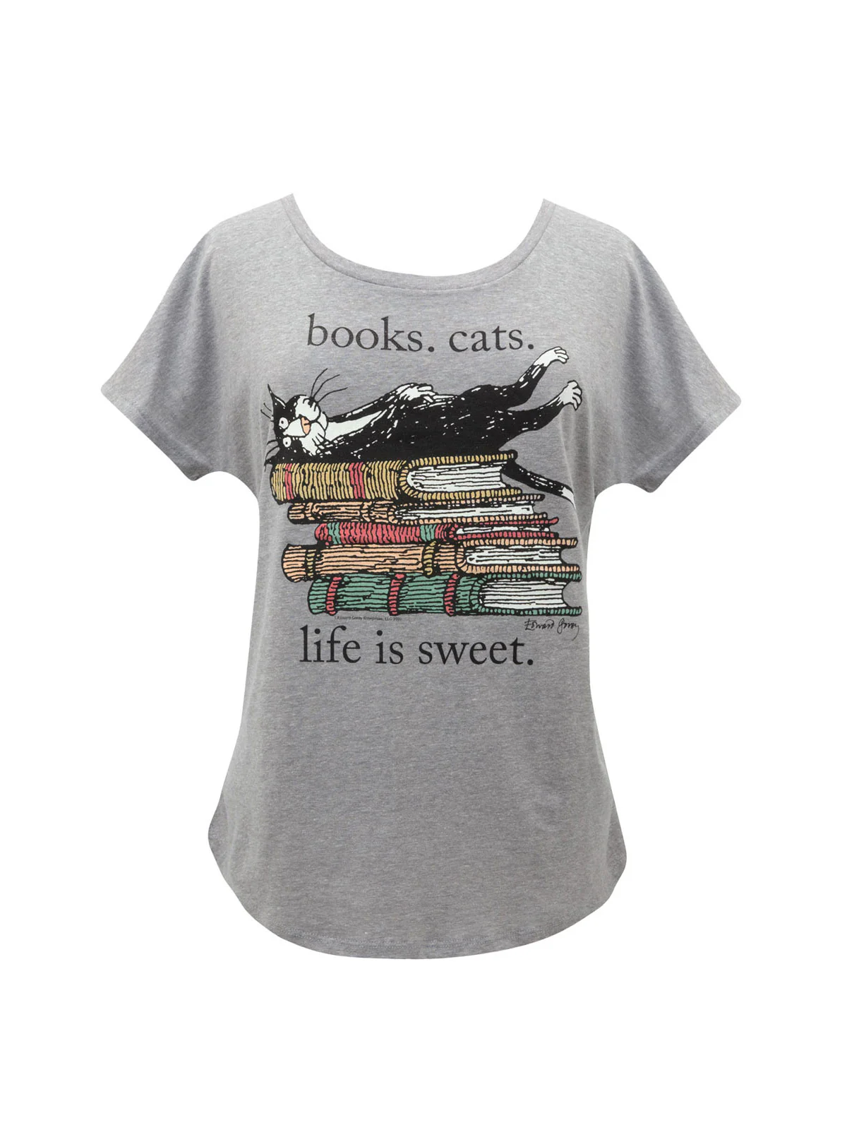 Books. Cats. Life is Sweet. women's relaxed fit t-shirt