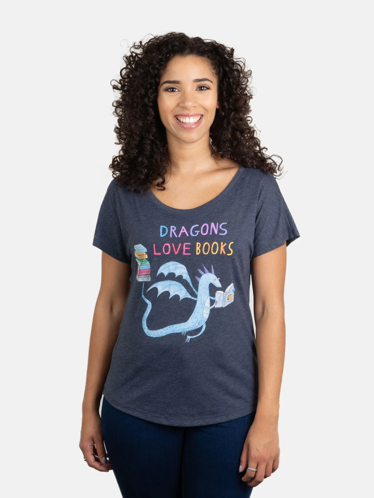Dragons Love Books women's relaxed fit t-shirt - Image 2