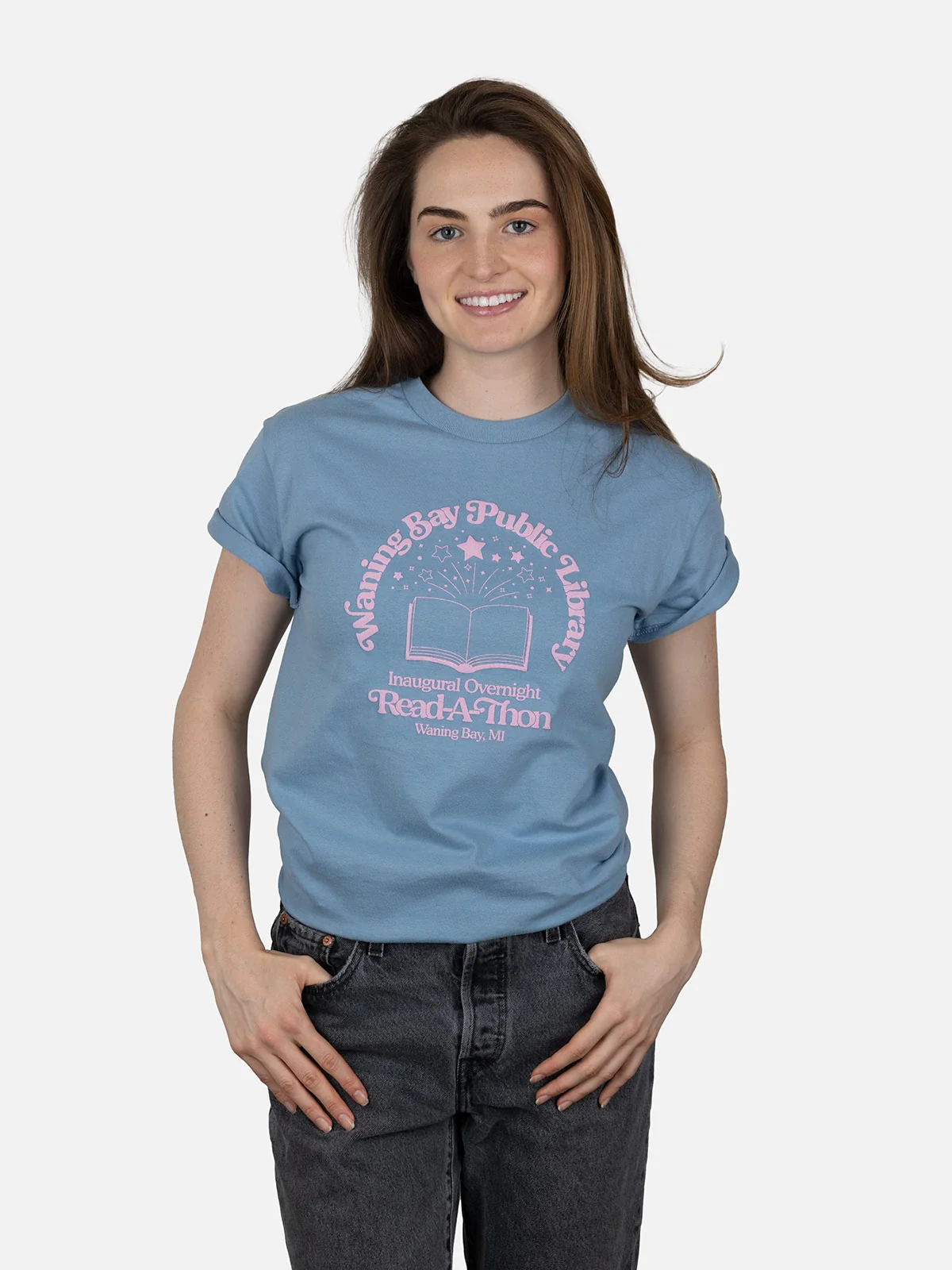 Emily Henry: Funny Story Waning Bay Public Library unisex t-shirt - Image 2