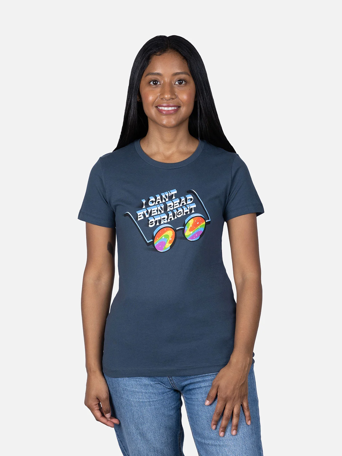 I Can't Even Read Straight women's crew t-shirt - Image 2