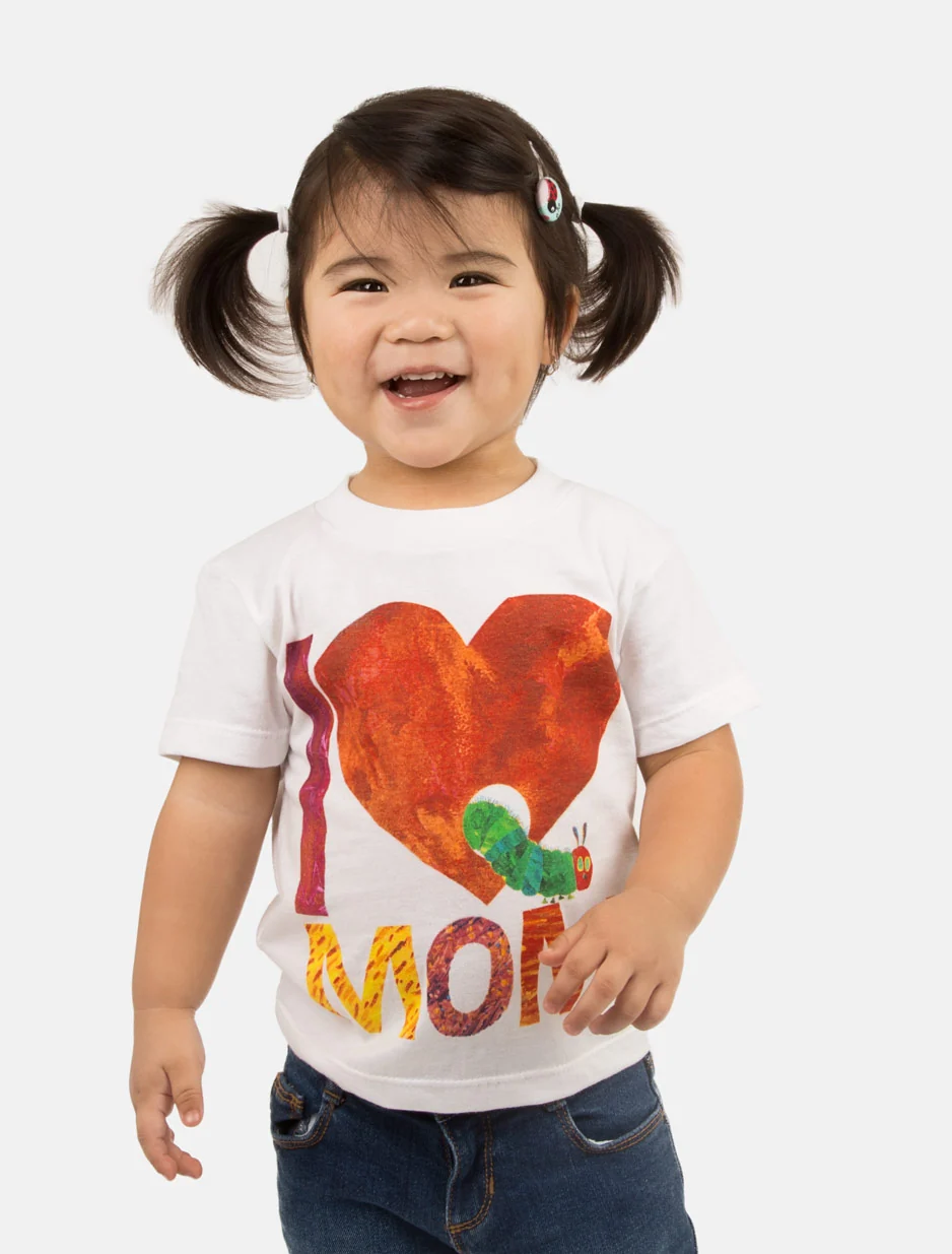 World of Eric Carle I Love Mom with The Very Hungry Caterpillar kids' tee - Image 2