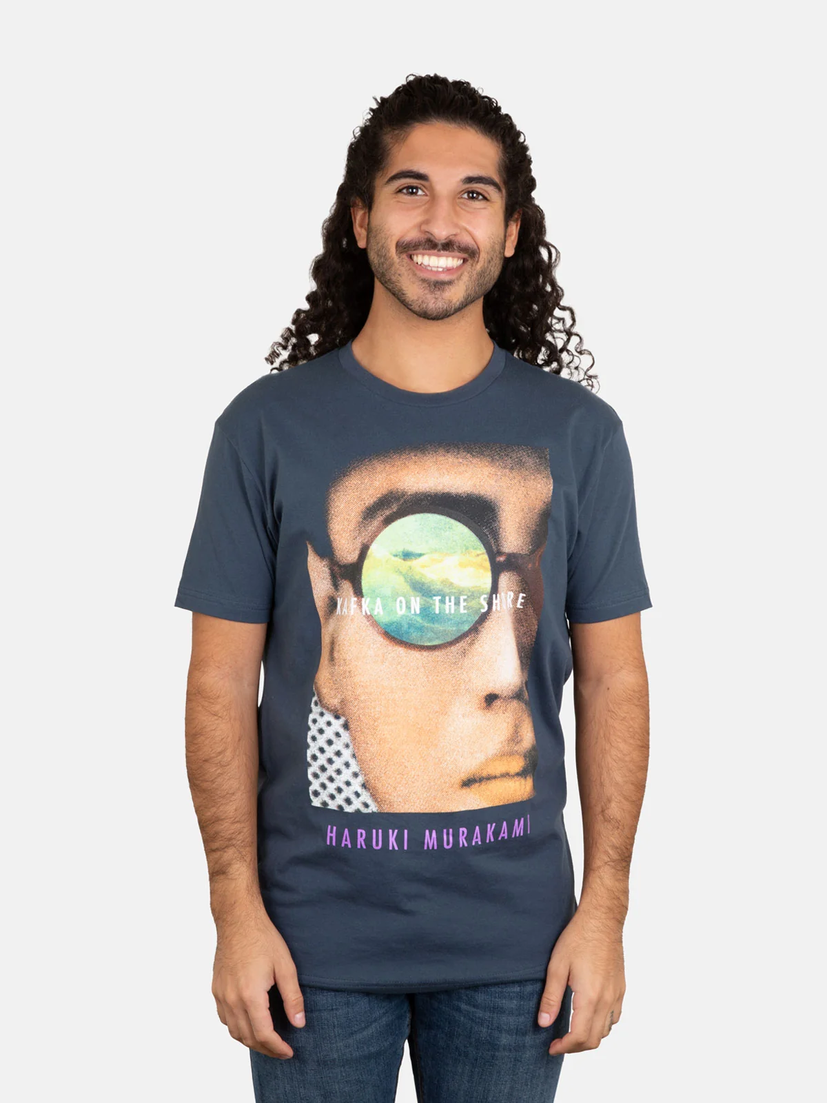 Kafka on the Shore Unisex Blue T-Shirt - Image 2