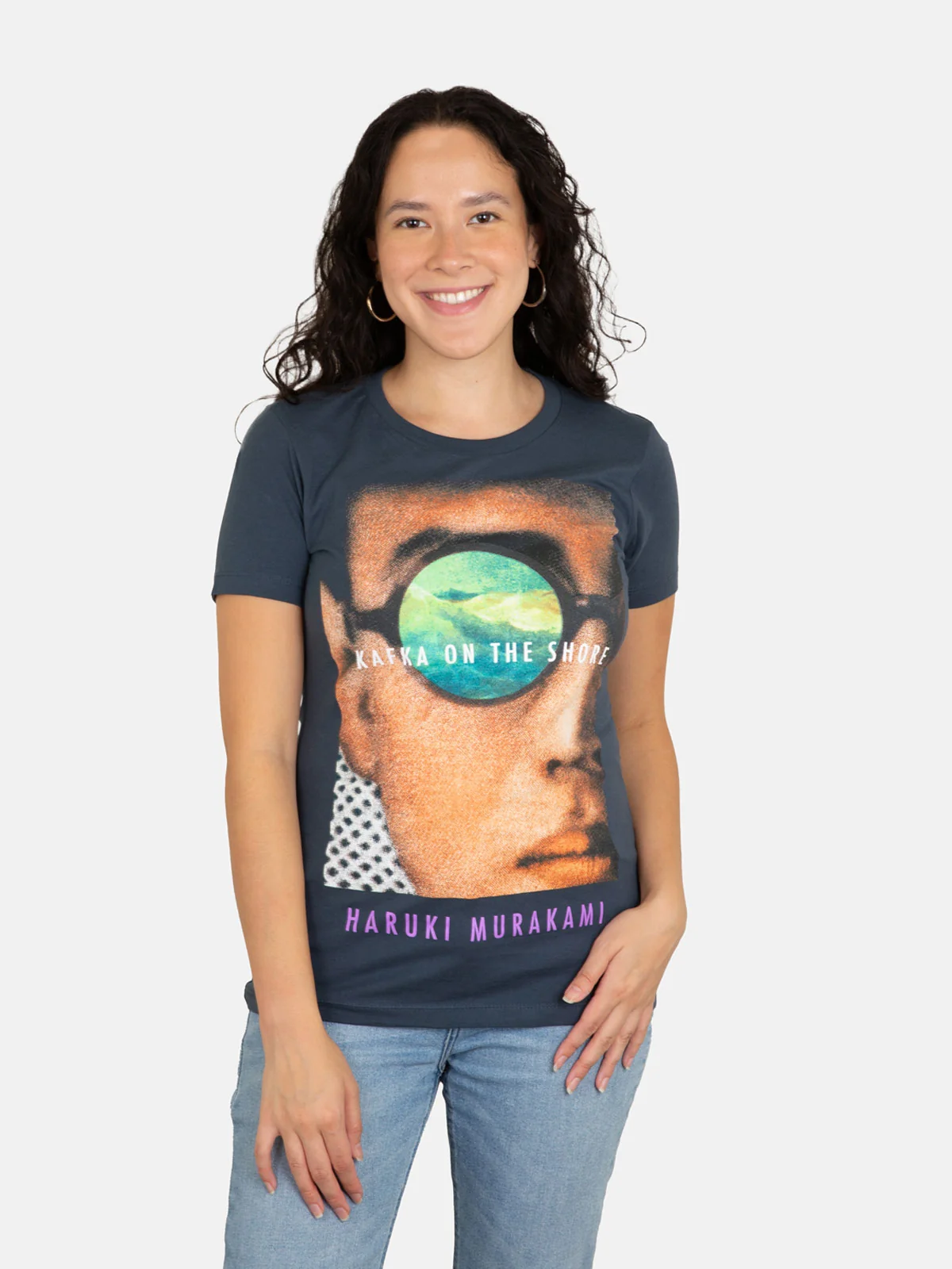 Kafka on the Shore women's crew blue t-shirt - Image 2