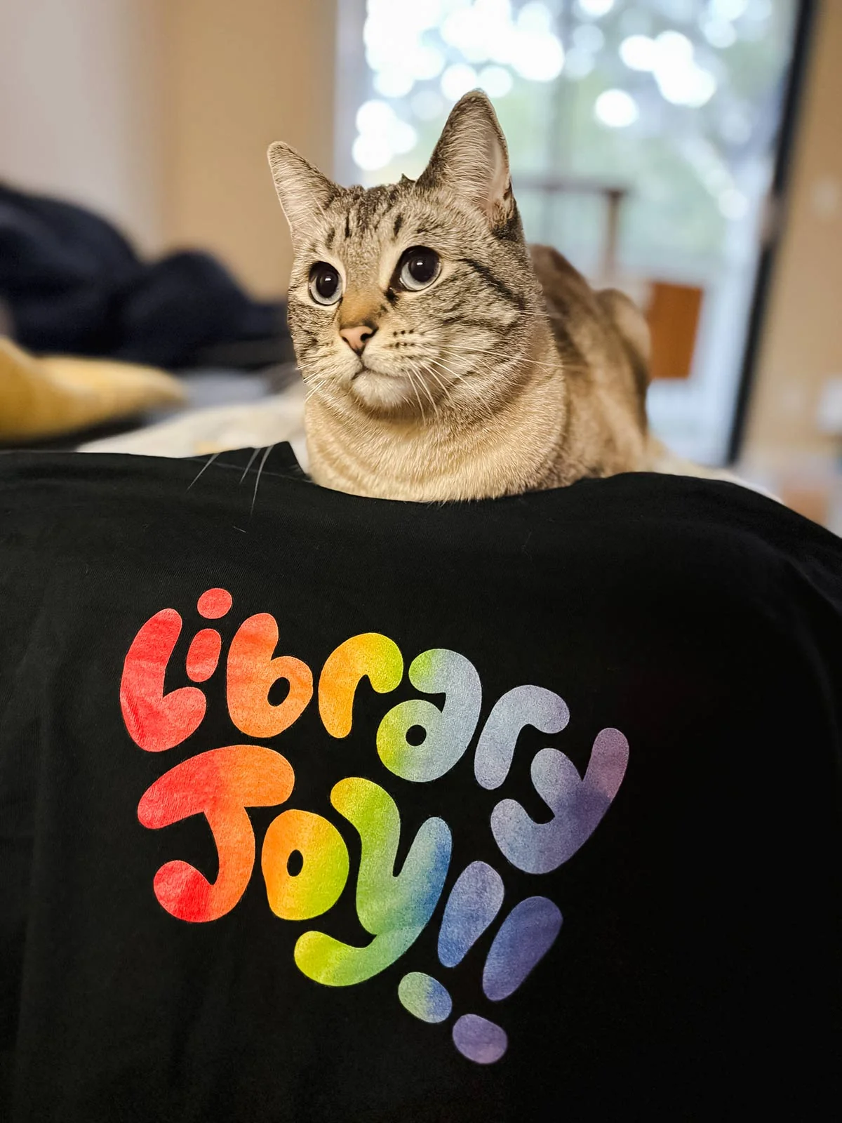 Mychal Threets: Library Joy unisex blue t-shirt (Print Shop) - Image 2