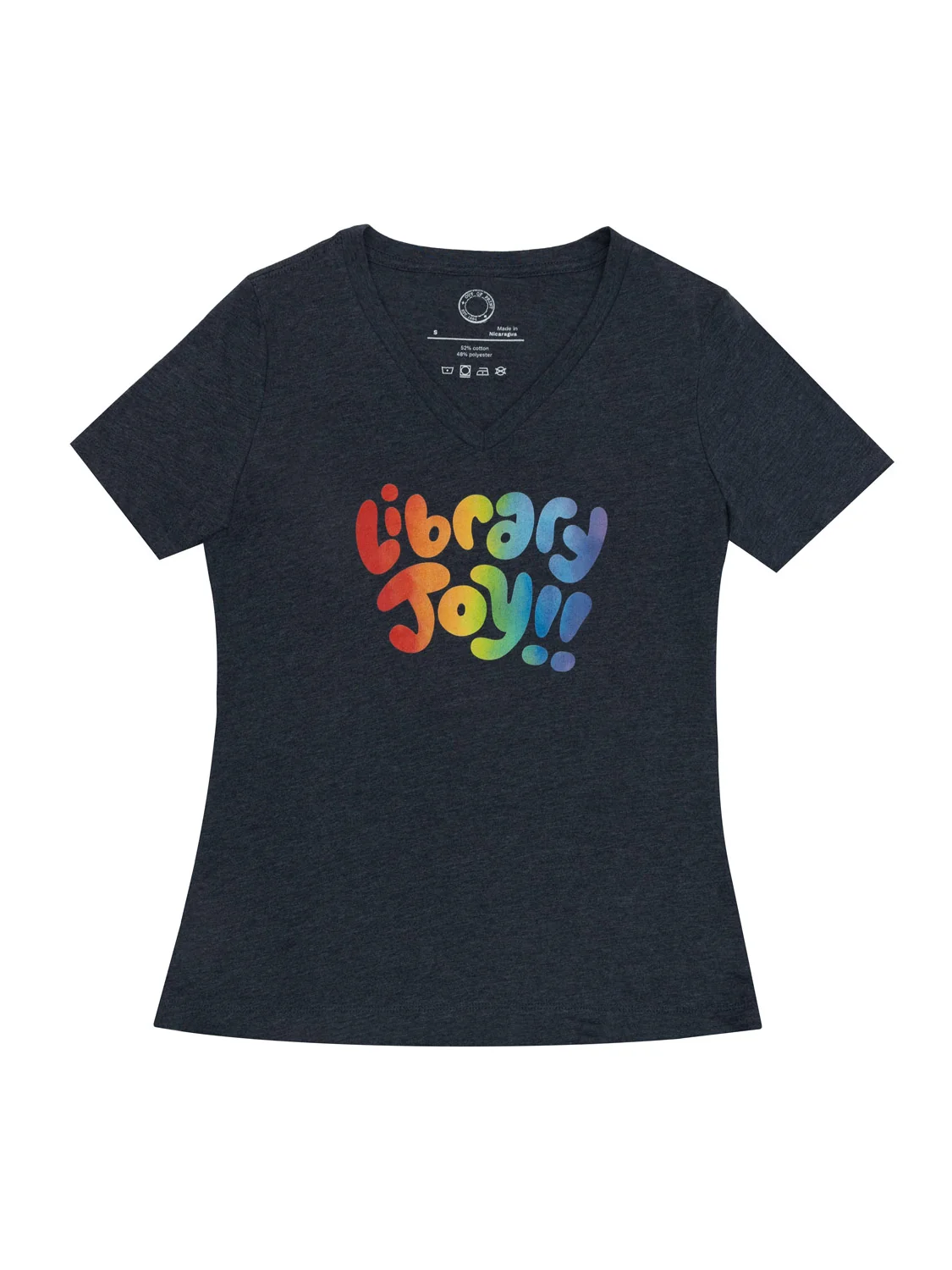 Mychal Threets: Library Joy women's v-neck t-shirt (Print Shop) - Image 3