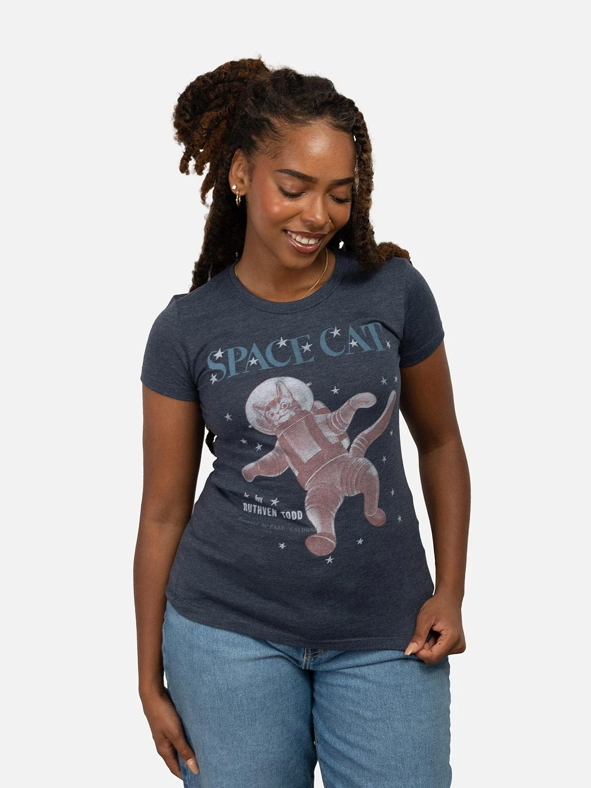 Space Cat women's crew t-shirt - Image 2