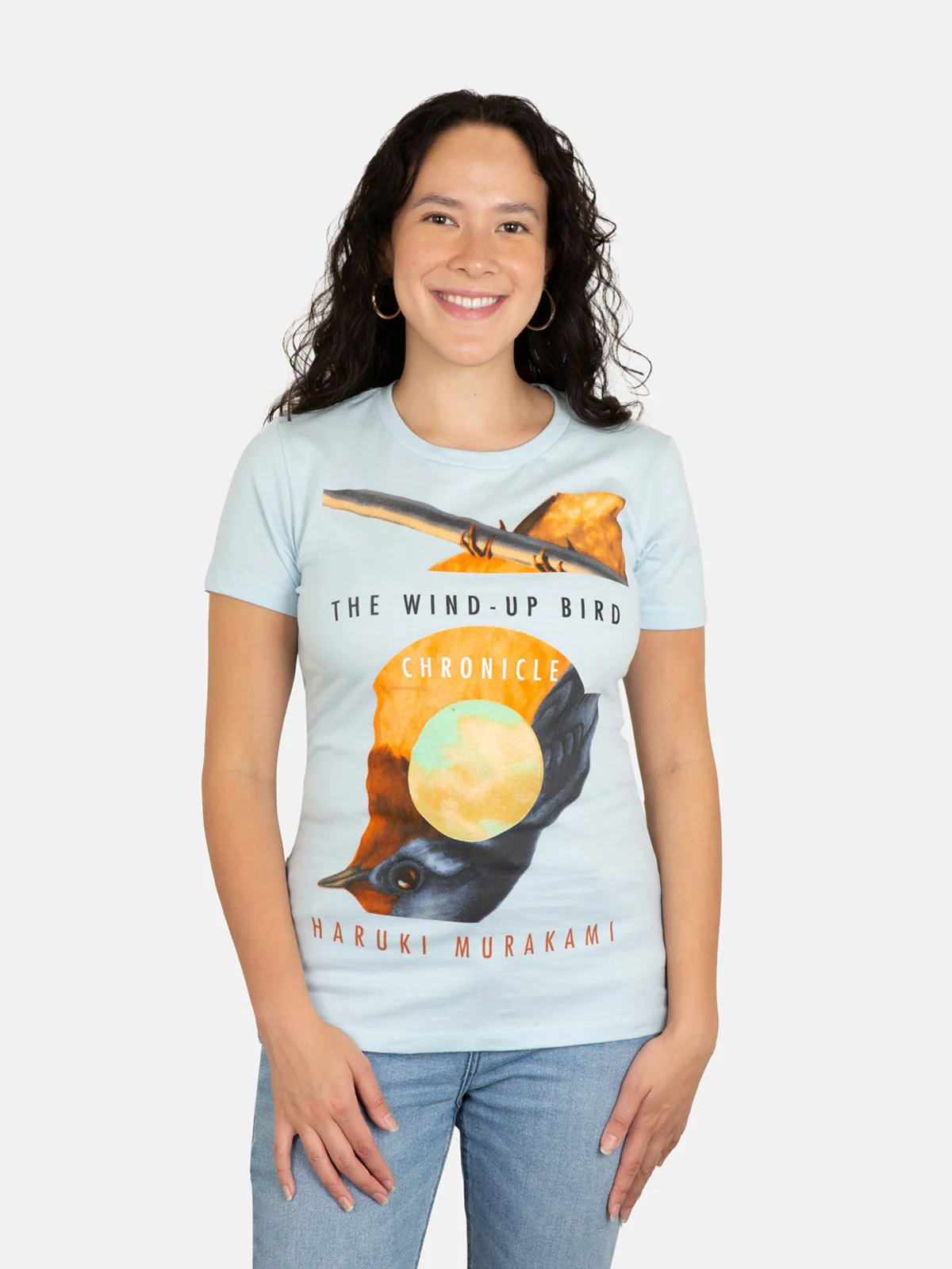The Wind-Up Bird Chronicle women's crew blue t-shirt - Image 2